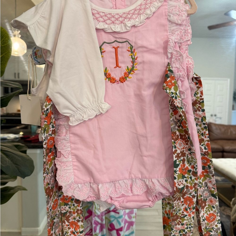 Pink Floral Baby Outfit